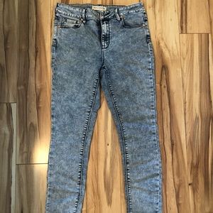 Bullhead High-Rise Acid Wash Skinny Jeans